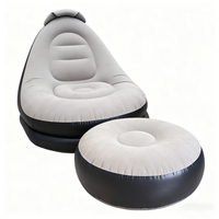 Canapé gonflable moderne et portable en PVC floqué avec repose-pieds, canapé gonflable pliable personnalisé en usine pour salon et camping