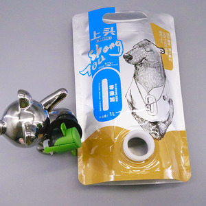 Custom 1.5L 3L 5L Aseptic Gravure Impreso Heavy Duty Double Gusset Bottom Food-grade PE Stand-up Pouches para jugo Jarabe Cerveza - Product Image 4