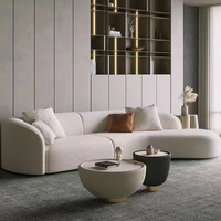 Canapé modulaire sectionnel en tissu chenille nordique de luxe, canapé moderne incurvé en bouclette pour salon