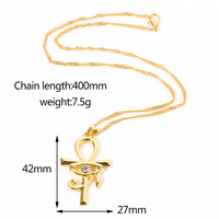 Collar con Colgante de Cruz Ankh Egipcia para Mujer/Hombre, Color Dorado, Ojo de Horus, Collares Ankh, Cadena Religiosa, Joyería Egipcia, Regalos