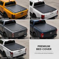 Couverture de benne rétractable manuelle en alliage d'aluminium, étanche, avec verrouillage à 3 voies, installation sans perçage pour camion Silverado