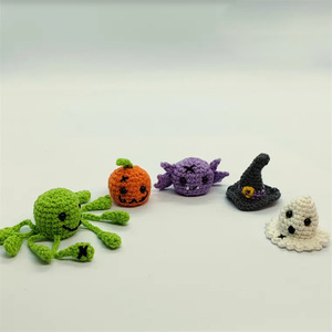 Handmade Crochet Halloween Phim Hoạt Hình Con Rối Ngón Tay Động Vật Giáo Dục Trò Chơi Búp Bê Cho Trẻ Em Dễ Thương Dệt Kim Ngón Tay Đồ Chơi Halloween - Product Image 2