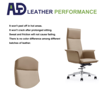 Chaise de bureau pivotante moderne en cuir PU de haute qualité, ergonomique, pour manager, conférence, usage domestique et hôtelier, base chromée