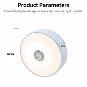 Nouvelle innovation 2026 : Lumière LED rotative à détecteur de mouvement pour armoire, ronde, rechargeable 5V, veilleuse à induction - Product Image 5