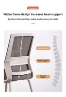 Vente en gros de chaise de bureau noire dossier confortable en forme d'arc longue séance caractéristiques conception simple pour chaise de formation de conférence