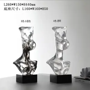 Modern Simple And Creative Transparent Resin Sculpture Luxury Soft Decoration High-grade Art