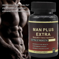 Complément de capsules de racine de Maca, suppléments à base de plantes pour une puissance masculine accrue, fournisseur d'énergie populaire, Man Plus Extra