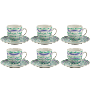 ENSEMBLE DE 6 TASSES À CAFÉ ET SOUCHEURES EN PORCELAINE ZAIRA4 - Product Image 1