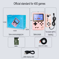 Console de jeu rétro portable double joueur, cadeau promotionnel, contrôleur portable fin, sans fil, écran 2,4 pouces, 400 jeux préchargés