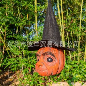Colgante de Calabaza de Halloween con Sombrero de Bruja, Decoración Artesanal de Látex, Adorno para Escenarios al Aire Libre - Product Image 2