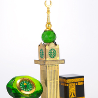 Souvenirs islamiques en gros, modèle de la tour de l'horloge de la Mecque en cristal, cadeaux en vrac pour le Hajj, l'Omra, le Ramadan, l'Aïd Moubarak, MH-519