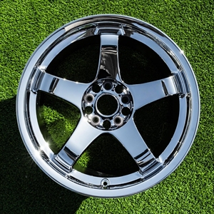 Rines Forjados de Aleación de 5 Brazos Estilo <span class=keywords><strong>GT</strong></span> Triple Cromado de 19, 20 y 21 Pulgadas con Borde Profundo 5x114.3 5x120 Compatibles con <span class=keywords><strong>Nissan</strong></span> 370Z Skyline R32 Infiniti - Product Image 1