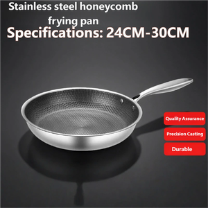 Poêle à frire moderne en acier inoxydable 410 sans revêtement pour la cuisson de steaks, omelettes et crêpes sur plaques à <span class=keywords><strong>induction</strong></span> et à gaz - Product Image 1