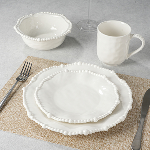 CASA <span class=keywords><strong>HEMERA</strong></span> Juego de 16 Tazones de Cerámica para Ramen con Borde Perlado, Gran Capacidad, Porcelana Blanca Tradicional para Cocina - Product Image 1