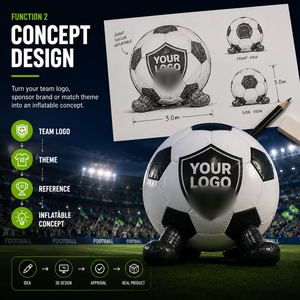 Modello Gonfiabile Gigante Personalizzato di Pallone da <span class=keywords><strong>Calcio</strong></span>, in PVC per Esterni con Base per Gonfiaggio, Adatto per Eventi Sportivi e Campagne Pubblicitarie - Product Image 2