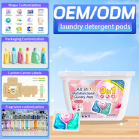 Capsules de lessive liquide jetables en gros pour vêtements, capsules à marque privée, produits de nettoyage pour l'élimination des taches tenaces
