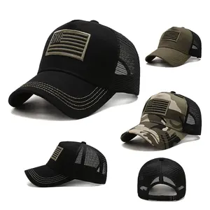 Gebogen Rand Usa Mannen Hoed Mesh Zonnebrandcrème Vrouwelijke Zomer Amerikaanse Vlag Camouflage Blank Katoen Baseball Cap Hoeden Vader Hoeden