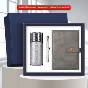 Corporate Event Portable Business Gift PU Leather Vacuum Insulated 400ml Outdoor Travel Customization Mug Embossed Printing - Product Image 3