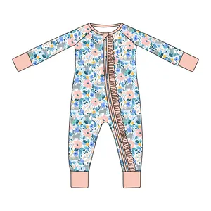 Ensemble de vêtements pour filles et enfants en coton bambou ensemble de vêtements pour bébés grenouillères tricotées en coton en stock barboteuses pour bébés de 0 à 3 mois