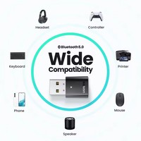 UGREEN USB A-ontvanger Bluetooth 5.1 Adapter Draadloze Dongle Mini-adapter Ondersteunt 5 apparaten gelijktijdig aansluiten voor computer