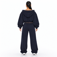 Ensemble de survêtement décontracté pour femme grande taille OEM/ODM : sweat à capuche oversize respirant, débardeur court et pantalon de jogging large – Style streetwear