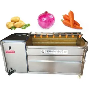 Máquina de limpieza de frutas y verduras con rodillo, peladora de yuca eléctrica completamente automática/lavadora limpiadora de patatas/lana