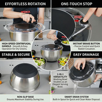 Roestvrijstalen Salade Spinner Fruit Groente Wasmachine En Droger Keuken Groentesalade Spinner