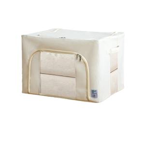 กล่องเก็บของในบ้าน กล่องจัดระเบียบเสื้อผ้า 88 ลิตร ทรงสี่เหลี่ยมผืนผ้า สีขาว ขนาดใหญ่พิเศษ โครงเหล็กสีพื้น พับเก็บได้ ตู้เก็บผ้าห่ม - Product Image 2