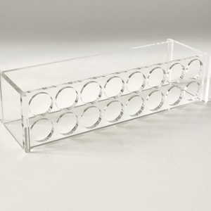 Soporte de exhibición de <span class=keywords><strong>atomizador</strong></span> de acrílico moderno ecológico, soporte de almacenamiento de tubo de ensayo para joyería, cosméticos, pantalla para el hogar, superficie pulida - Product Image 2