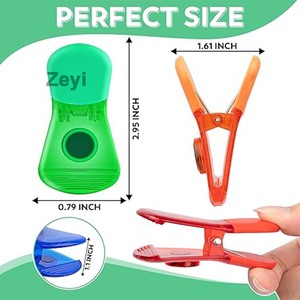 Ensembles de pinces larges pour sacs à usage intensif avec logo personnalisé et aimant Ensembles de pinces magnétiques pour réfrigérateur en plastique pour réfrigérateurs - Product Image 3