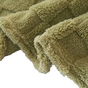 Süper yumuşak 290GSM battaniye 100% Polyester atmak peluş dekoratif örme pazen battaniye kış yatak için kareli ile atmak - Product Image 6