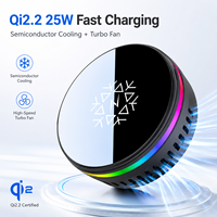 Chargeur magnétique sans fil Qi2.2 pour voiture, charge rapide 25W, refroidissement semi-conducteur TEC, support de téléphone RGB pour grille d'aération et tableau de bord