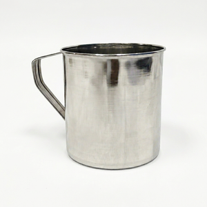Dheer International Stainless Steel Travel <b>Mug</b> 10 Cm Diameter Food Grade 202 Modern <b>Reusable</b> Lightweight Silver Touch Design - Product Image 1