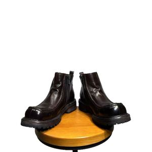 Bottes Chelsea pour hommes, mode britannique rétro, cuir véritable, semelles épaisses, mi-mollet, à enfiler, été, automne, hiver, chaussures de sécurité - Product Image 5