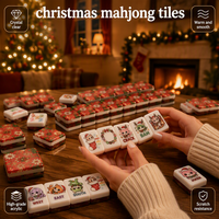 Tuiles de Mahjong de Noël, magnifiques tuiles de Mahjong 'Oh Christmas', tuiles de Mahjong américaines, commande minimum 1 ensemble, jeu de table pour 4 joueurs