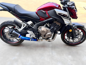 Pot d'échappement moto en alliage de titane noir/rouge AK Design Burn Blue pour Honda <span class=keywords><strong>CBR650R</strong></span>/<span class=keywords><strong>CBR650F</strong></span>/CBR650AR - Product Image 2