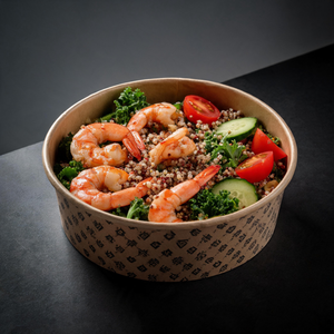 Premium Stackable Leakproof <b>Disposable</b> Biodegradable Recyclable Brown Kraft Round 750ml 1000ml 1300ml Paper <b>Rice</b> Salad <b>Bowls</b> - Product Image 1