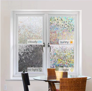 Static Cling Decorative Window Film Non Adhesive Privacy Film Stained Glass Bathroom <b>Shower</b> Door Heat <b>Control</b> Anti UV PVC - Product Image 3