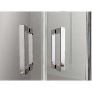 Cabina de ducha de esquina con pared fija y puerta abatible y en línea fija 6 mm vidrio reversible Tamaño Fijo 76,5-79 puerta 117-120 (35 + 65) - Product Image 3