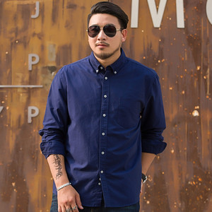 เสื้อเชิ้ตแขนยาวผู้ชายขนาดใหญ่สไตล์ลำลองธุรกิจสีพื้น - Product Image 5