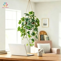 Plantes suspendues artificielles avec pot, fleurs grimpantes assorties, lierre et verdure pour la décoration murale de la maison et du balcon