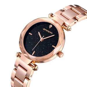 SANDA 243 beautiful purple girls bling <span class=keywords><strong>orologio</strong></span> al quarzo cinturino in acciaio super resistente all'acqua sottile <span class=keywords><strong>orologio</strong></span> da polso da lavoro conciso - Product Image 2