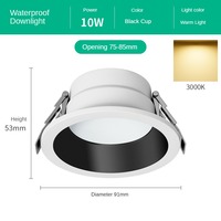 Plafonnier encastré LED moderne pour cuisine et salle de bain, anti-éblouissement, étanche, pour douche