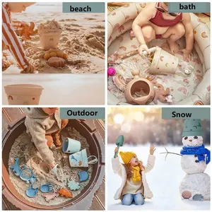 Çocuk açık ebeveyn-çocuk etkileşimi yumuşak silikon plaj kovası oyuncak Sandbox plaj oyuncakları silikon banyo oyuncak