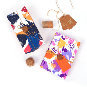 Venta al por mayor de rollos de papel de cumpleaños de alta calidad serie de Arte Abstracto embalaje rollo de papel de regalo artesanía superior - Product Image 3