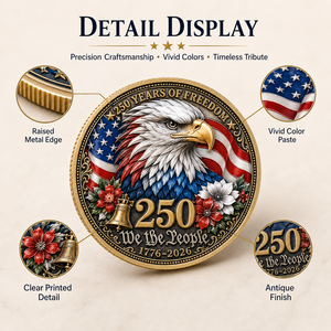 Moneta Commemorativa Personalizzata in Metallo con Stampa, in Lega di Alluminio e Zinco, con Motivo Floreale, in Ottone 3D, Dorata, Incisa, con Significato - Product Image 2