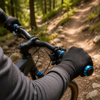 Poignées de guidon de vélo VTT BMX City Dirt Bike antidérapantes avec anneau de verrouillage à texture diamantée et vis Allen, anneau anodisé bleu