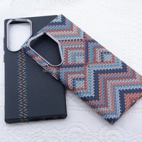 Étui de téléphone à motif en fibre de carbone contrasté pour Samsung S26 Plus, ultra-fin, aimant puissant pour étui en Kevlar pour Samsung