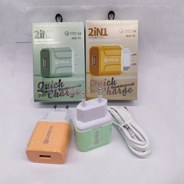 Colourful 1A Low Cheap Price Usb Charger With Cable and Package a Set for Cell Phone