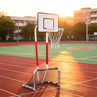 Structure Métallique 2-en-1 : Ensemble de Jeu Basket et Football Portable et Réglable pour Entraînement Sportif en Extérieur – Vente Directe Usine
